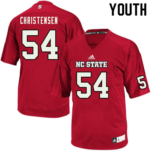 Youth #54 Abe Christensen NC State Wolfpack College Football Jerseys Sale-Red - Click Image to Close